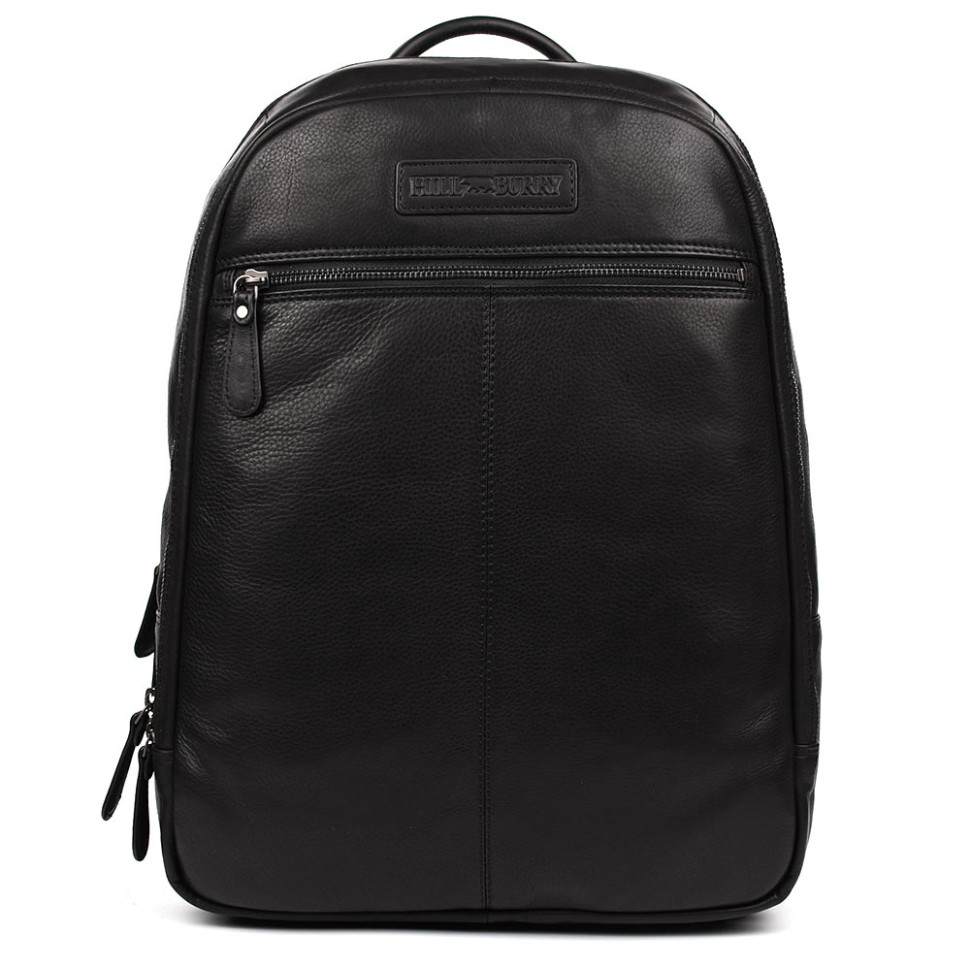 Великий шкіряний рюкзак HILL BURRY HB4006A чорний