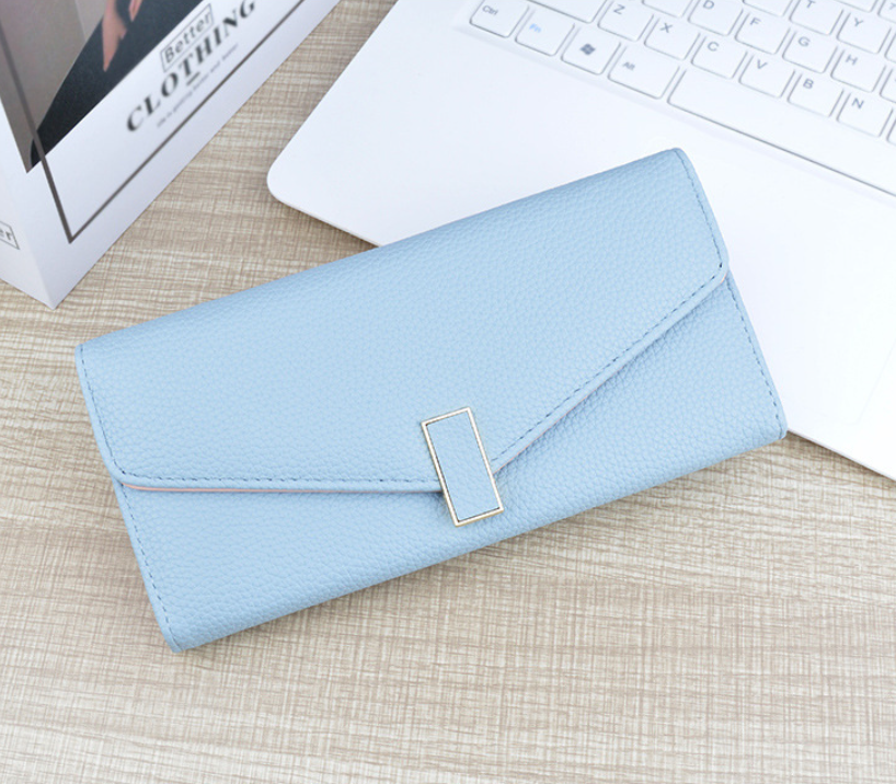 Стильний жіночий гаманець портмоне класичний Блакитний