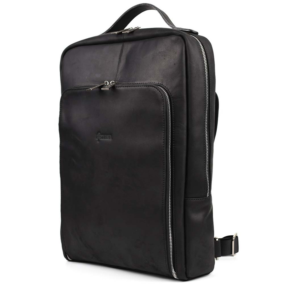 Шкіряний рюкзак для ноутбука 15" дюймів RA-1240-4lx у чорному crazy horse