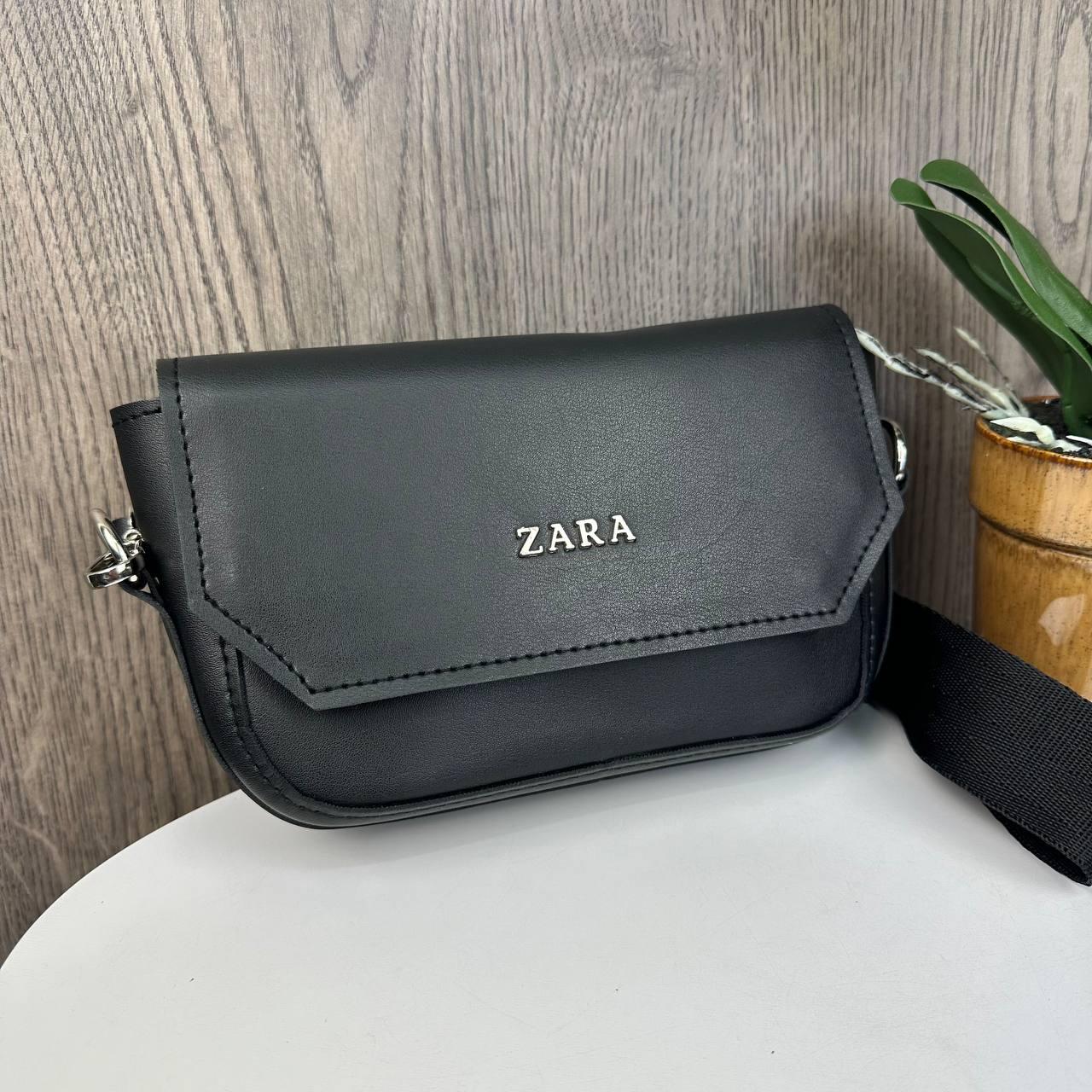 Жіноча міні сумочка клатч на плече стиль Zara чорна
