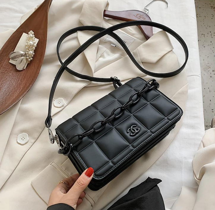 Модна жіноча сумочка клатч-стиль-стиль, маленька сумка з ланцюжком Чорний