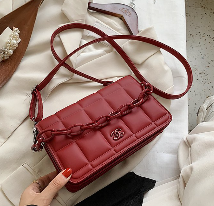 Модна жіноча сумочка клатч-стиль-стиль, маленька сумка з ланцюжком Червоний