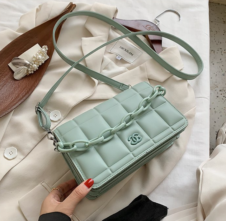 Модна жіноча сумочка клатч-стиль-стиль, маленька сумка з ланцюжком М'ятний