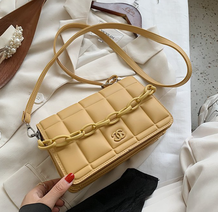 Модна жіноча сумочка клатч-стиль-стиль, маленька сумка з ланцюжком Жовтий