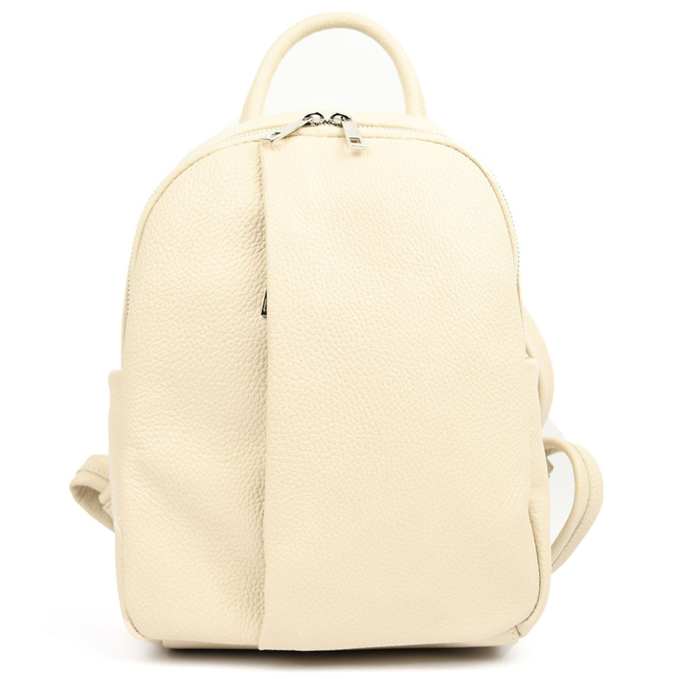 Шкіряний жіночий рюкзак бежевий Virginia Conti Italy - VC3964fbeige