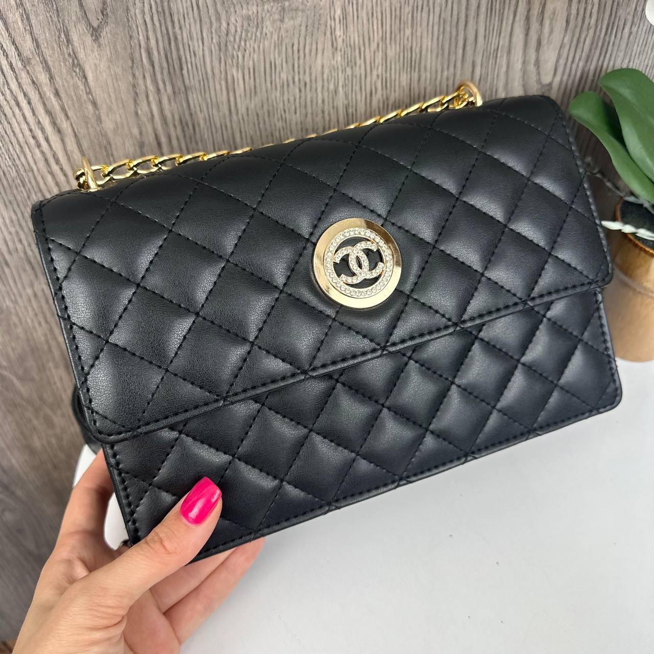 Міні сумочка через плече клатч стиль Chanel жіноча модна сумка Шанель стьобана міні-сумочка Чорний