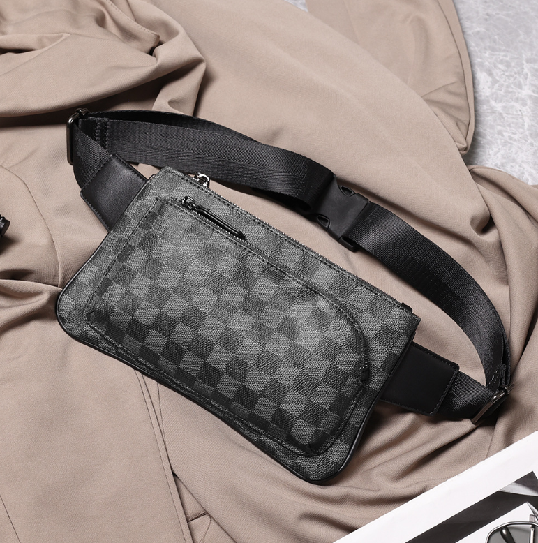 Чоловіча сумка бананка поясна картата стиль Луї Вітон, сумка-бананка на груди для чоловіків