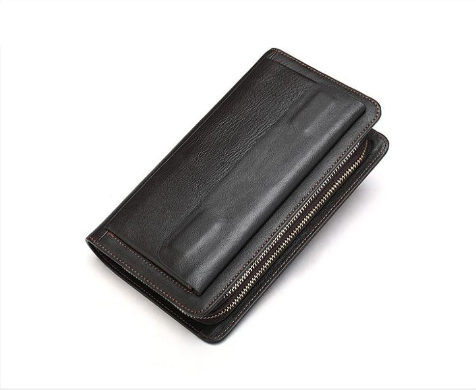 Чоловічий клатч шкіряний bx9069 у коричневому кольорі на два відділення