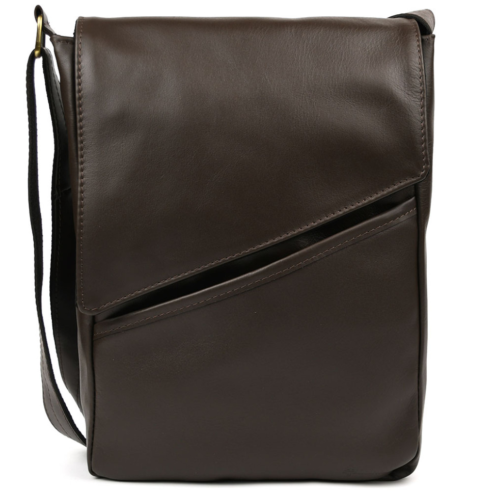 Чоловіча шкіряна сумка А4 через плече GC-1502-3md TARWA косий клапан