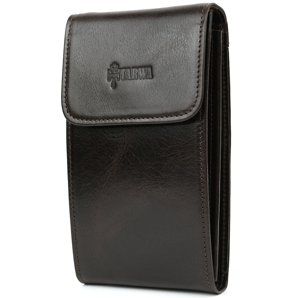 Шкіряна сумка-чохол для телефону панч GX-2122-4lx шоколадний глянець