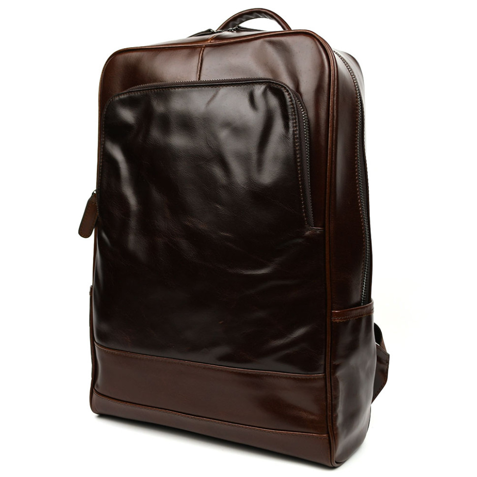 Рюкзак з натуральної шкіри bx050c фірми Bexhill кавовий гладкий