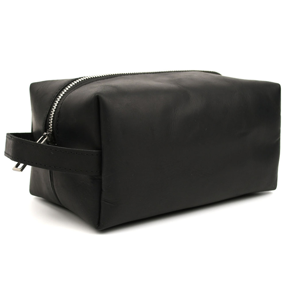 Шкіряний несесер косметичка TARWA RA-8033-4lx чорний крейзі хорс