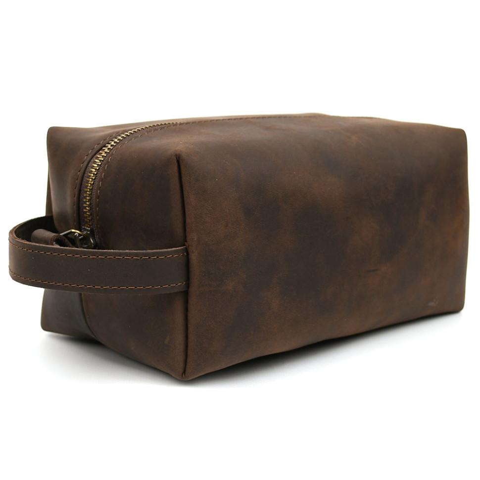 Шкіряний несесер косметичка TARWA RC-8033-4lx коричневий крейзі хорс