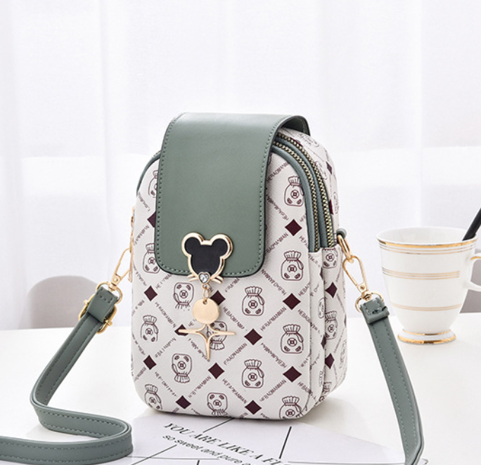 Дитяча міні сумочка Мікі Маус на плече, маленька сумка для дівчаток Білий із м'ятним