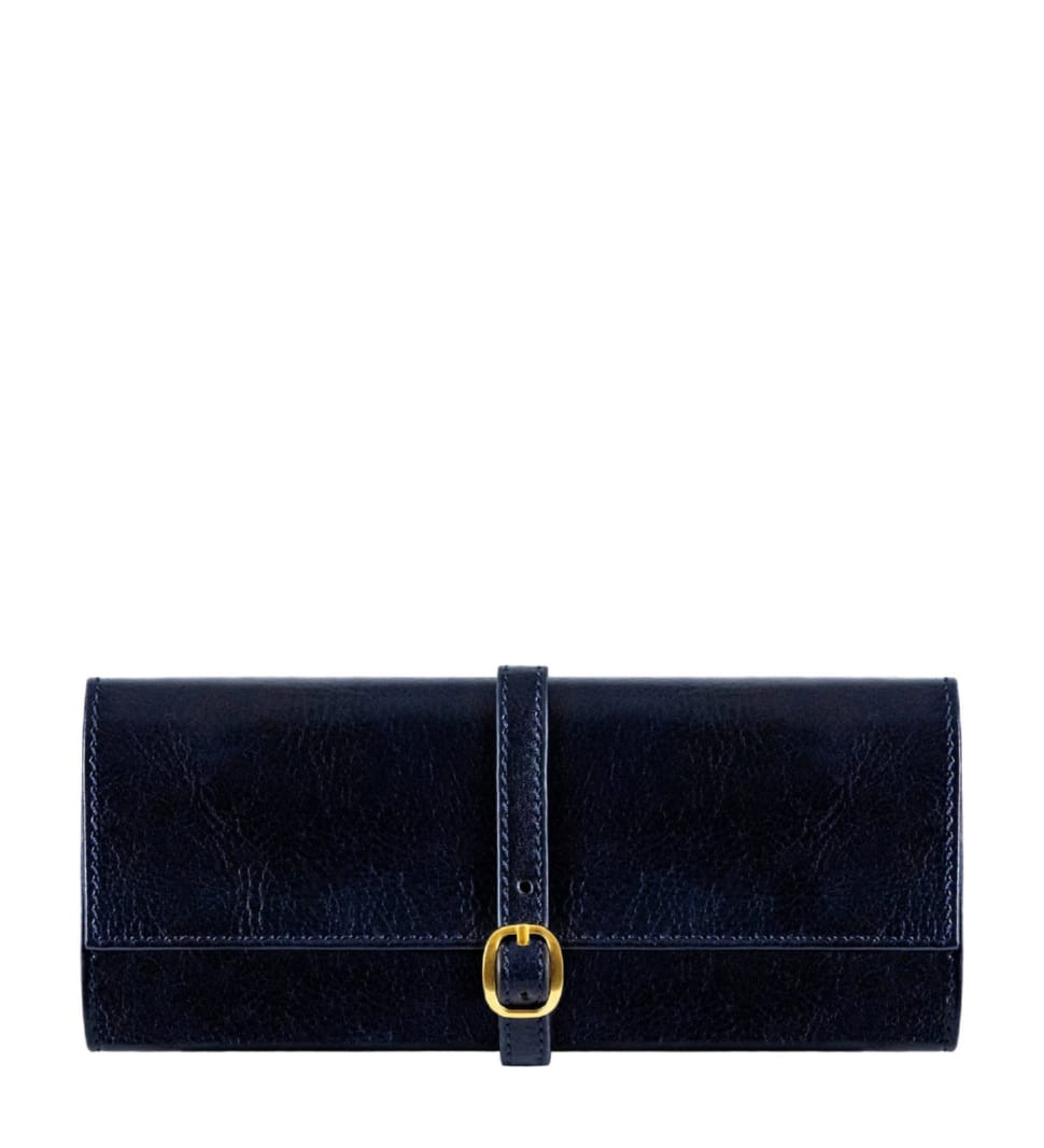 Шкіряний жіночий дорожній ювелірний футляр Madame Bovary - синій Time Resistance 5240901