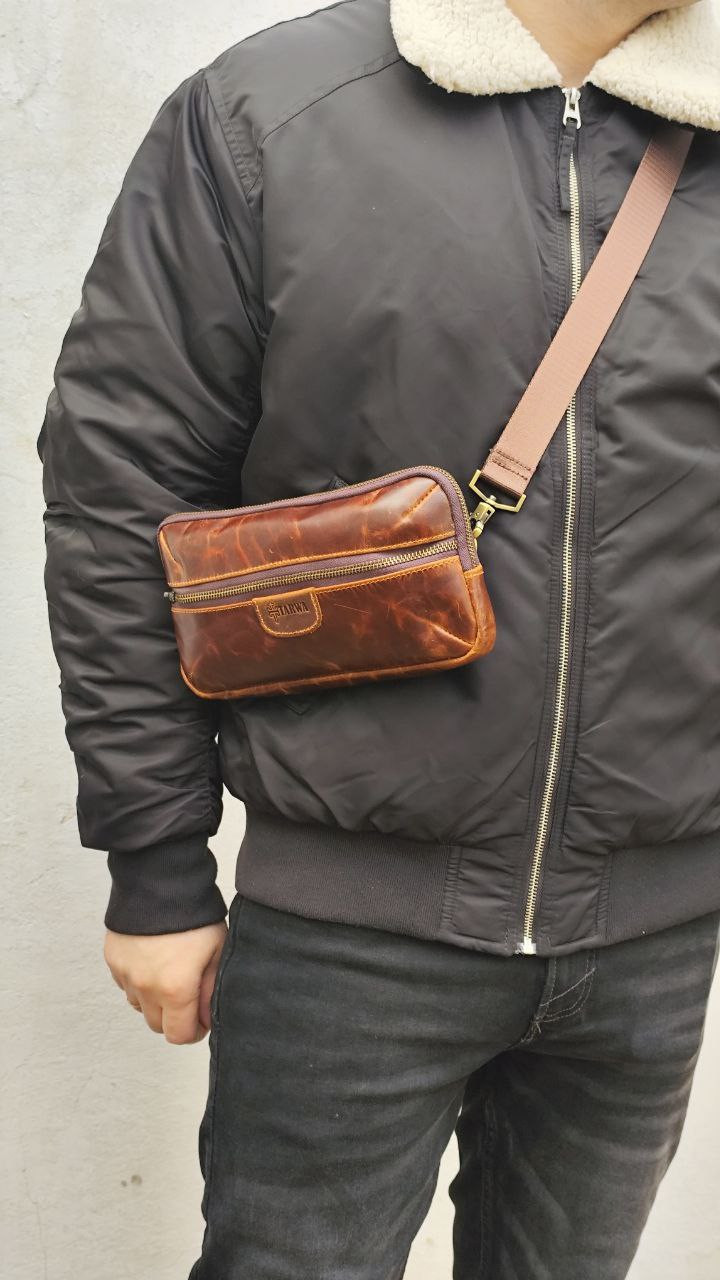 Сумка поясна із натуральної шкіри RY-1819-3md TARWA кінська шкіра