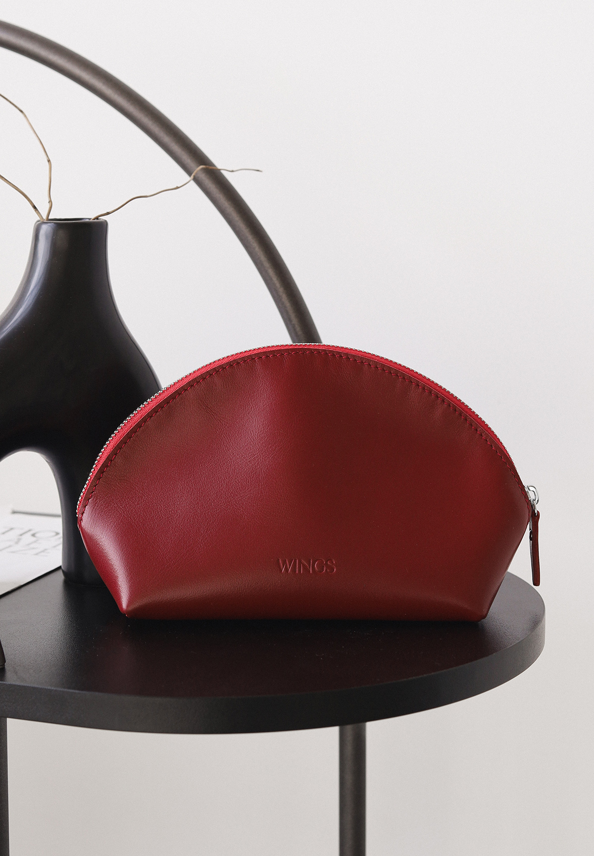 Жіноча шкіряна косметичка 8.0 Червона