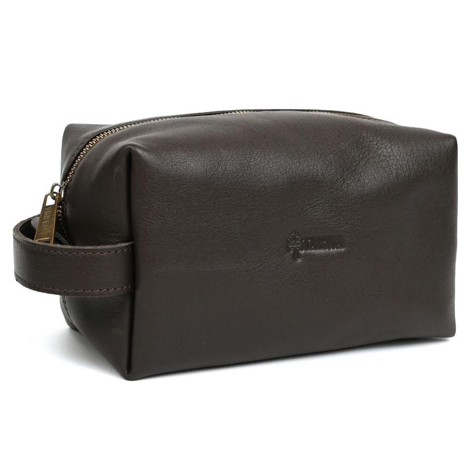 Шкіряний несесер косметичка TARWA GC-8033-4lx коричнева Наппа