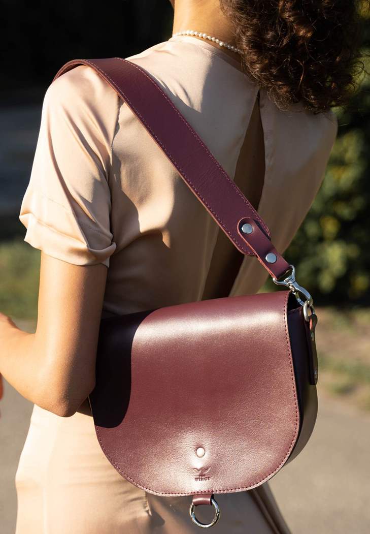 Жіноча шкіряна сумка Ruby L бордова краст