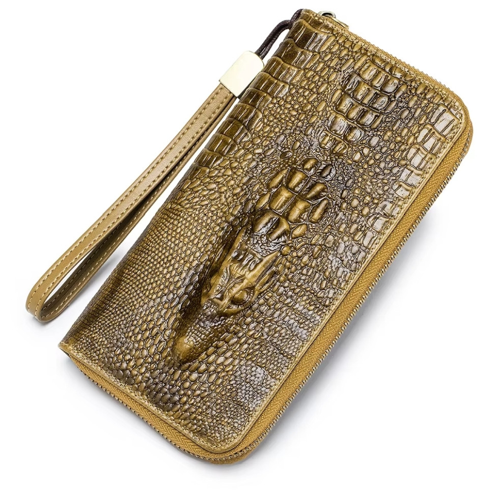 Гаманець логер шкіряний з тисненням рептилія Bull NB040B рудий