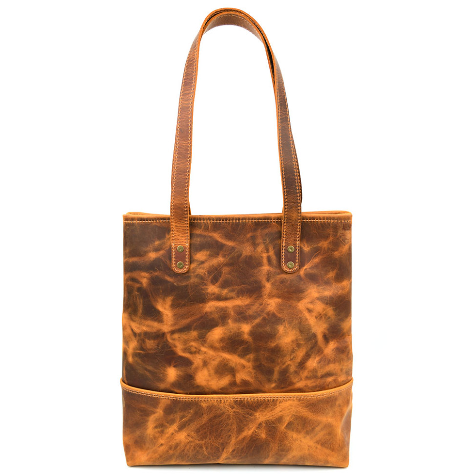 Шкіряна сумка шоппер TARWA RY-3451-4lx рудий вінтаж без підкладки