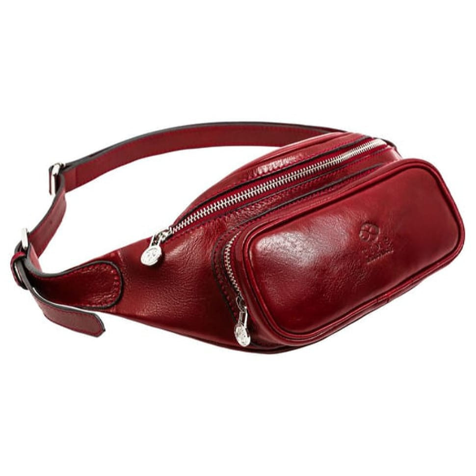 Сумка поясна шкіряна - Independent People - червона Time Resistance 5231701