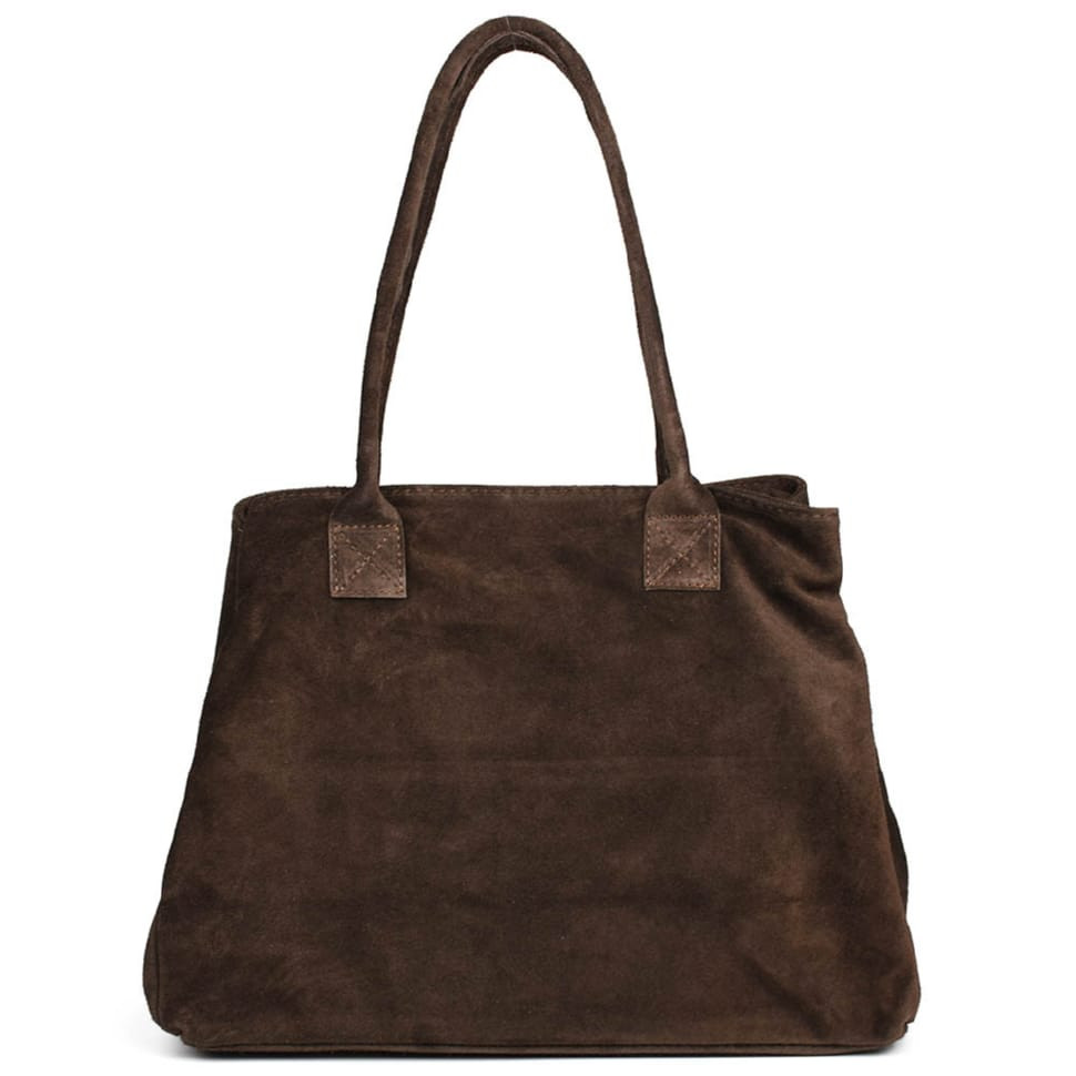 Замшева жіноча сумка тоут Італія Firenze fz376023 у кольорі шоколад