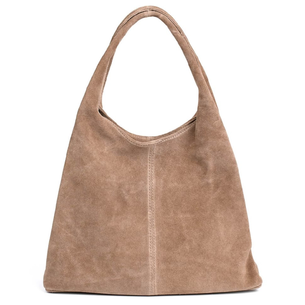 Замшева сумка жіноча шоппер Італія Firenze fz379037 у кольорі тауп