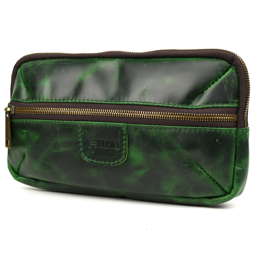 Шкіряна поясна сумка TARWA на карабінах REv-1819-4lx