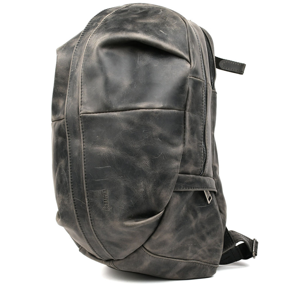 Чоловічий шкіряний рюкзак крейзі хорс RJ-7341-3md TARWA сірий