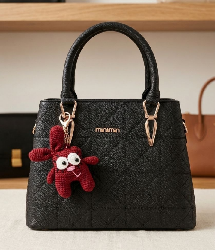 Модна жіноча сумка з брелоком ручної роботи, сумочка для дівчат із брелком