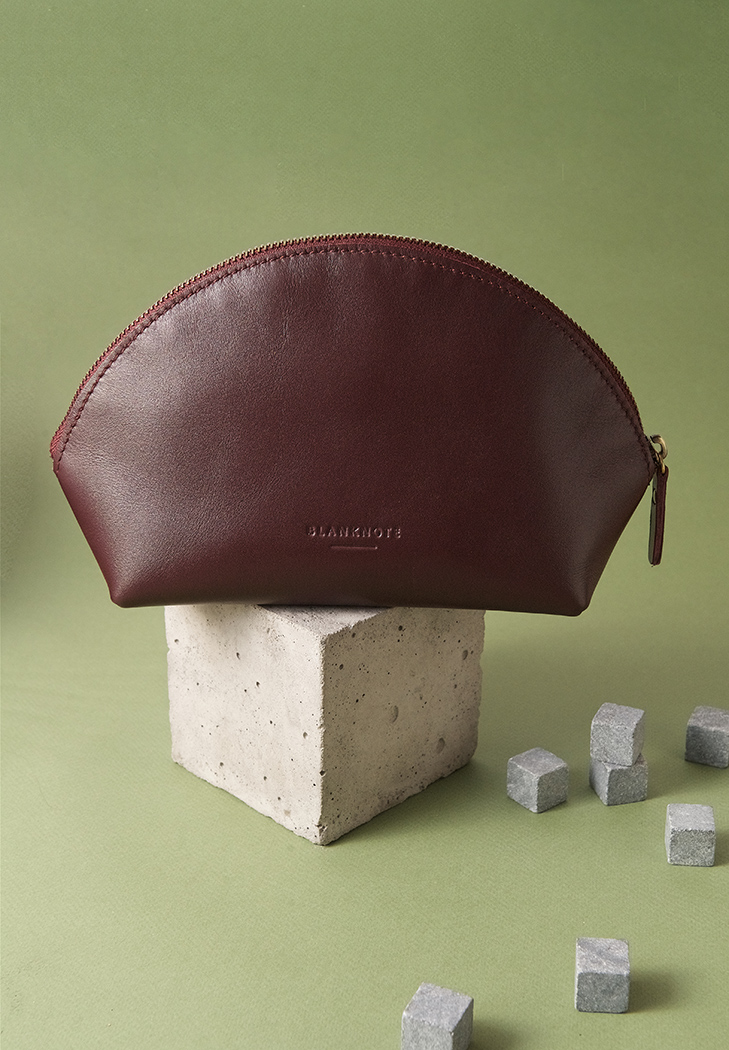 Жіноча шкіряна косметичка 8.0 Бордова