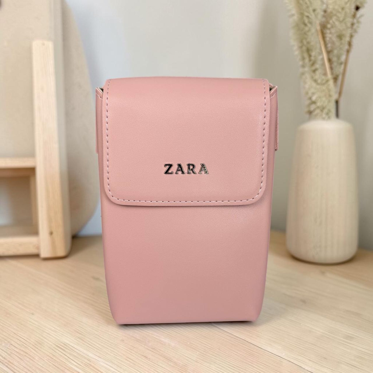 Жіноча міні сумочка клатч для телефона стиль Зара, маленька сумка Zara Рожевий
