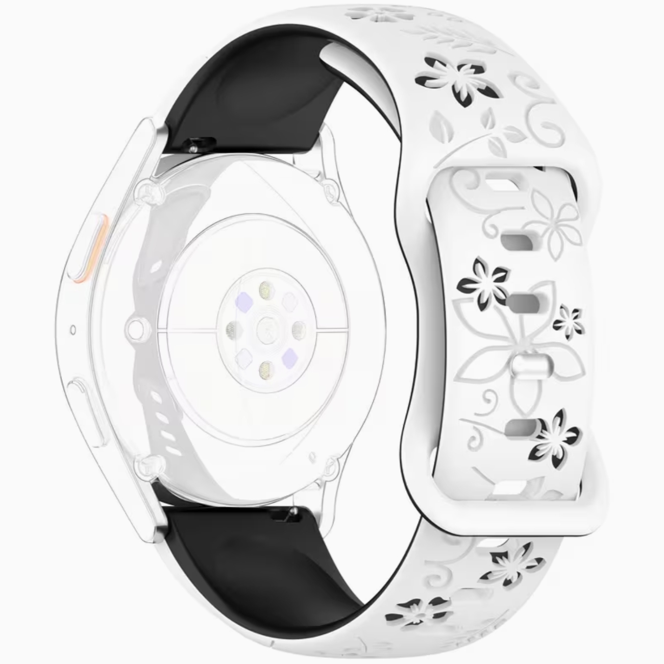 Ремінець каучуковий Flower 20 мм White